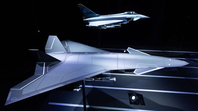 Eurofighter und unbemanntes Kampfflugzeug Wingman