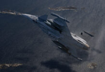 Mk82 Fliegerbombe auf Saab Gripen