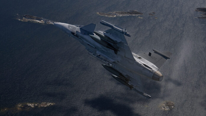 Mk82 Fliegerbombe auf Saab Gripen