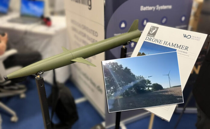 Drohnenabwehrflugkörper DroneHammer für eine günstige Drohnenabwehr im Nahbereich