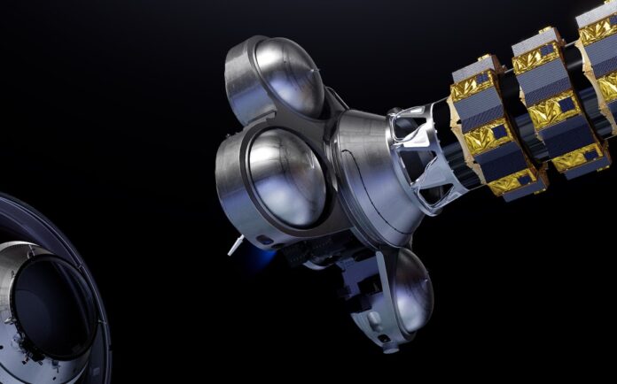 Bei Astris handelt es sich um ein „Orbital Transfer Vehicle“, auch als „Kick-Stage“ bezeichnet, der Ariane-6-Weltraumrakete, mit der Satelliten auf weit von der Erde entfernte Umlaufbahnen gebracht werden sollen.