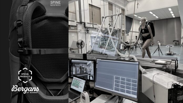 Bei Spine handelt es sich um ein spezielles, auf natürliche Bewegungsabläufe abgestimmtes Rucksack-Tragesystem, das von Bergans of Norway Special Products in Zusammenarbeit mit der norwegischen Sporthochschule NIH entwickelt wurde.