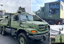 Auf der Eurosatory in Paris hat der deutsche Lkw-Hersteller Daimler Truck gemeinsam mit mehreren Partnern – darunter Helsing, Quantum Systems und Valhalla Turrets – verschiedene Lösungen für die Nutzung von Lkws als Plattform für die mobile Drohnenkriegsführung sowie für die Lkw-gestützte Drohnen- und Flugabwehr präsentiert.