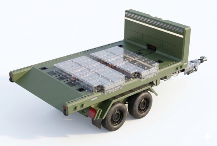 Mit dem „AKKU Trailer“ hat die im baden-württembergischen Kaisersbach ansässige Click & Power GmbH eine Plattform entwickelt, die einen 3,5-Tonnen-Anhänger, eine Wechselladepritsche mit bis zu einer Nutzlast von 1,5 Tonnen und einem mobilen Energieversorgungspunkt in einem System kombiniert.