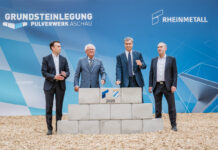 Der Düsseldorfer Rüstungskonzern Rheinmetall hat gestern offiziell den Grundstein für ein neues Pulverwerk in Bayern gelegt.